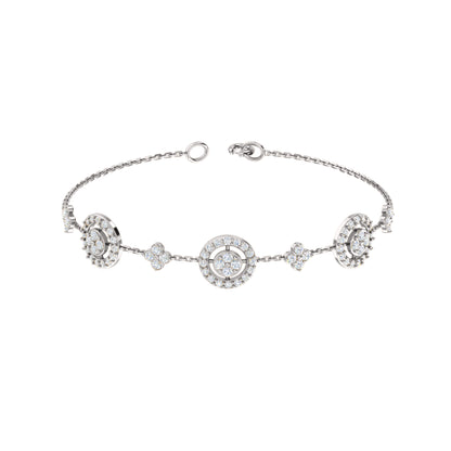 Bracciale da donna in argento sterling RKC 925 con moissanite da 1,56 ct, placcato in oro rosa 14 carati, peso 5,85 g