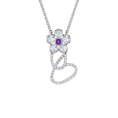 RKC 1,65 Karat Moissanit-Blumenanhänger, 925er Silberschmuck, 14 Karat Roségold vergoldet, Gewicht 4,90 g, Höhe 26,00 mm