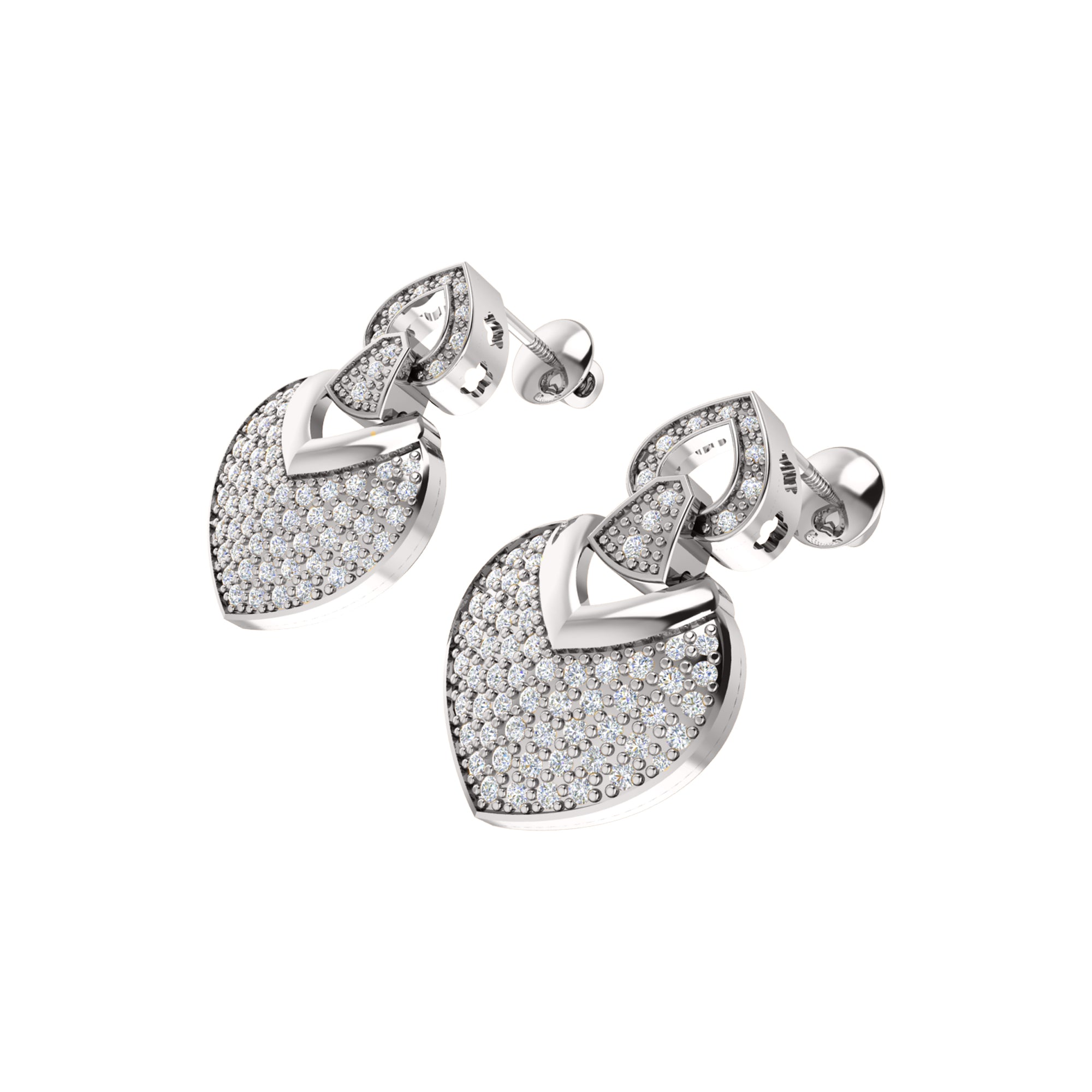 RKC 925 Silber Moissanit Funkelnder Tropfen-Ohrhänger, rosévergoldet, 1,2 CT, Höhe 24,50 mm