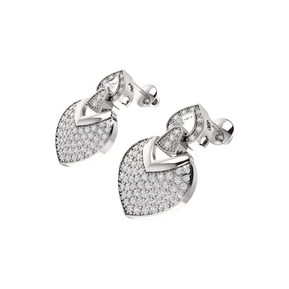 RKC 925 Silber Moissanit Funkelnder Tropfen-Ohrhänger, rosévergoldet, 1,2 CT, Höhe 24,50 mm