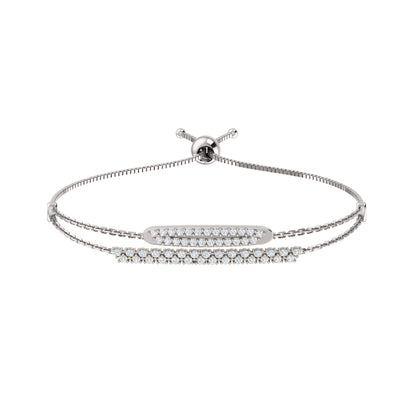 RKC Damen-Armband aus 925er-Sterlingsilber mit 0,81 Karat Moissanit, 14 Karat Gelbgold vergoldet, Gewicht 4,50 g, Höhe 36,85 mm