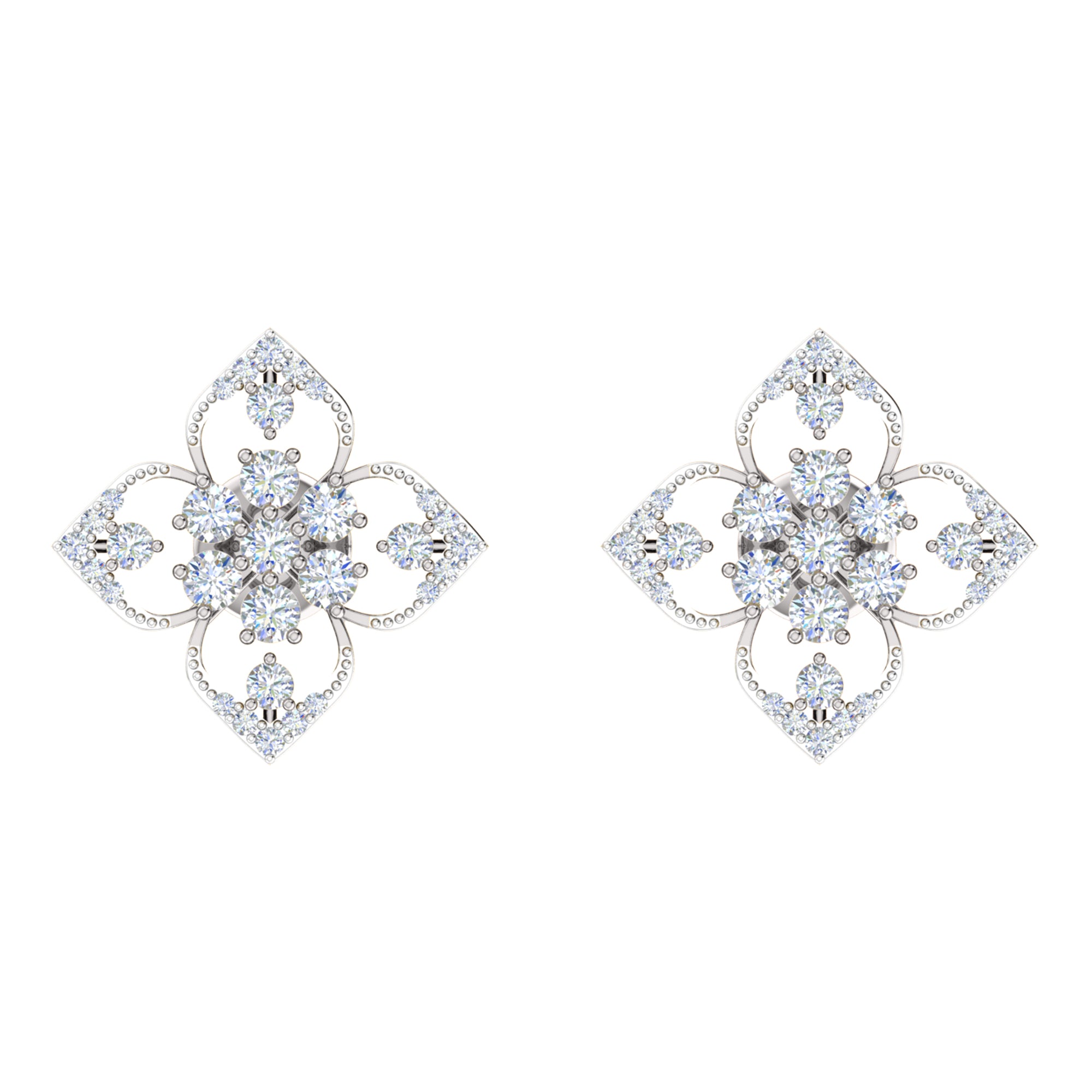 RKC 925 Sterling Silber Damen-Ohrring mit Blumenmuster für den täglichen Gebrauch, 14 Karat Gelb, Produktgewicht: 2,80 GM, Höhe: 14,70 mm