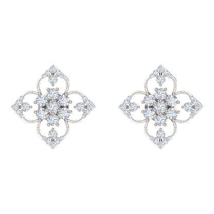 RKC 925 Sterling Silber Damen-Ohrring mit Blumenmuster für den täglichen Gebrauch, 14 Karat Gelb, Produktgewicht: 2,80 GM, Höhe: 14,70 mm