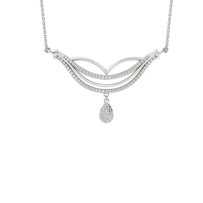 RKC 1,198 Karat Moissanit-Tropfen-Halsketten-Set, 925er Silber, 14 Karat Rosévergoldung, Produktgewicht: 8,50 g, Höhe: 35,00 mm