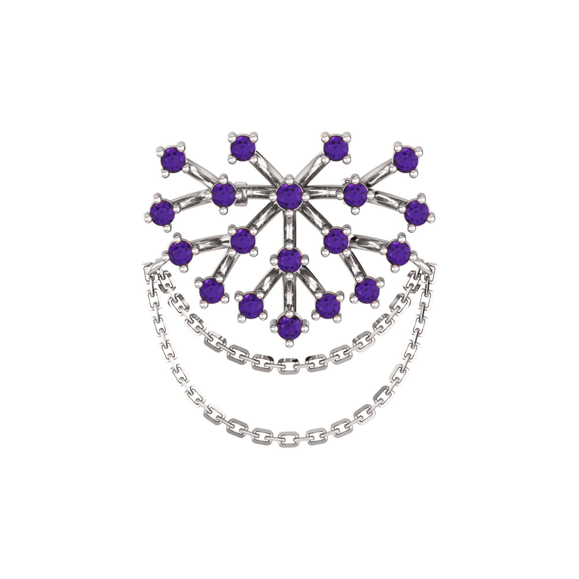 Spilla RKC Moissanite in argento sterling 925 placcata in oro giallo 14 carati Peso del prodotto 3,00 GM Altezza 23,00 MM