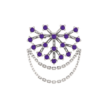 Spilla RKC Moissanite in argento sterling 925 placcata in oro giallo 14 carati Peso del prodotto 3,00 GM Altezza 23,00 MM