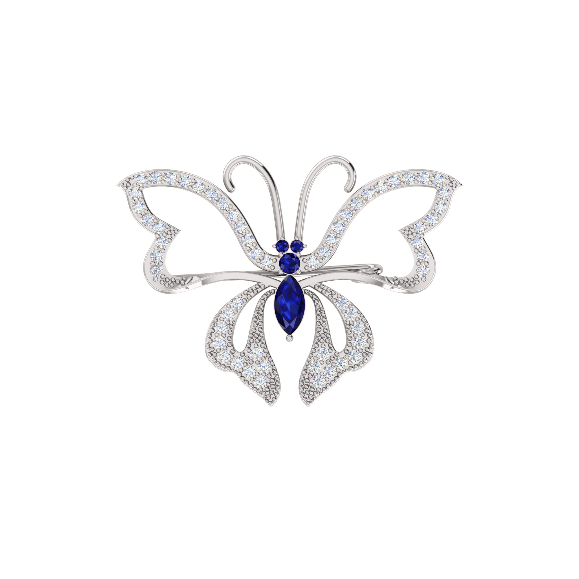 Spilla a farfalla in argento sterling 925 con moissanite da 0,96 ct, prodotto placcato in oro rosa 14 carati, peso 4,00 g