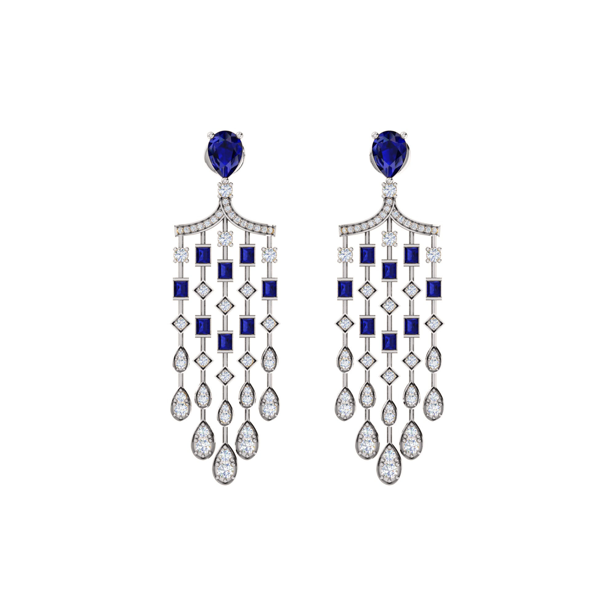 Orecchino da donna con pendente Halo in argento sterling RKC 925, oro giallo 14k, peso 8,00 GM, altezza 51,00 mm