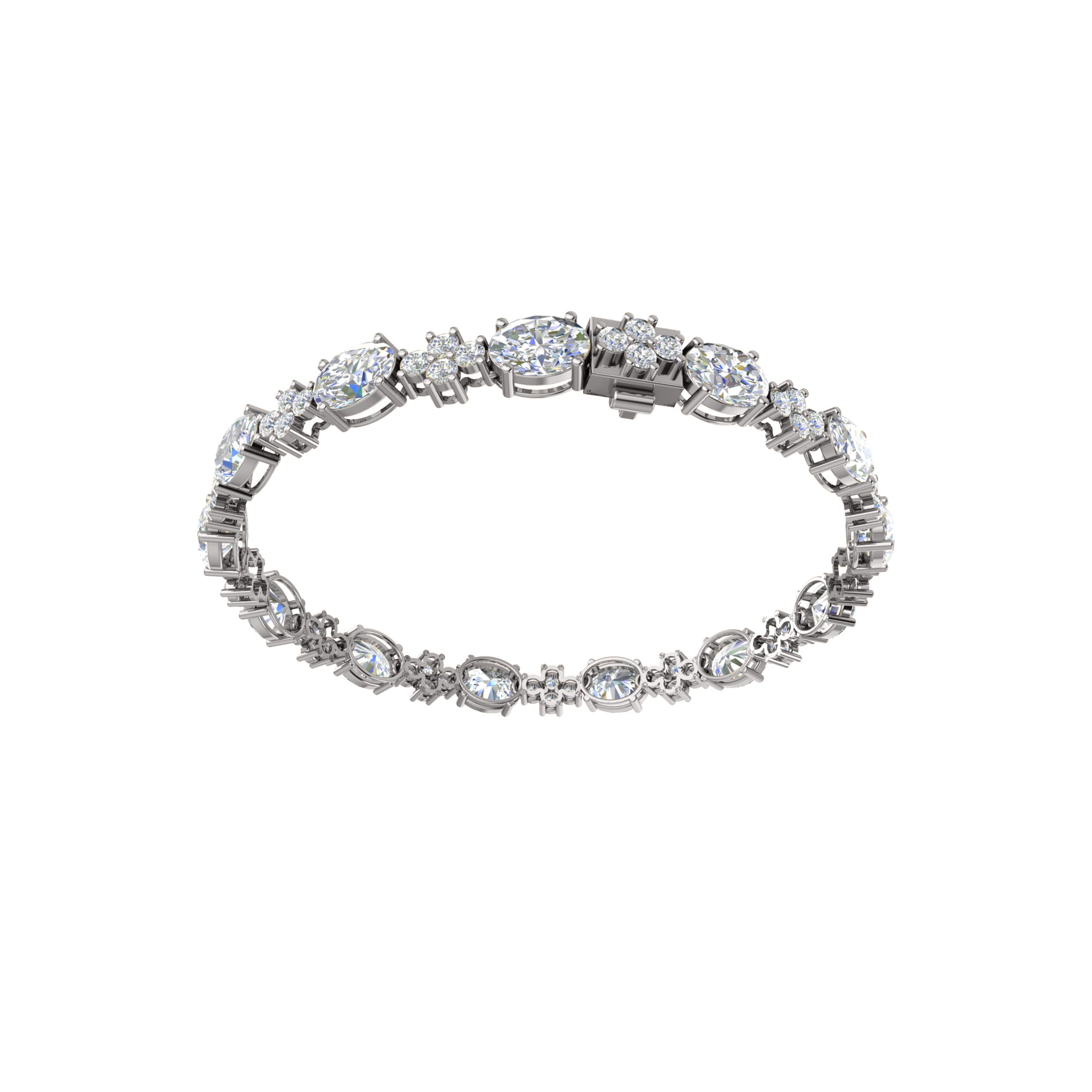 RKC 925 Sterling Silwer 19.37 CT Moissanite vir Vroue-armband 14K Geelvergulde Gewig 14.00 GM