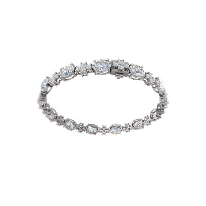 RKC 925 Sterling Silwer 19.37 CT Moissanite vir Vroue-armband 14K Geelvergulde Gewig 14.00 GM