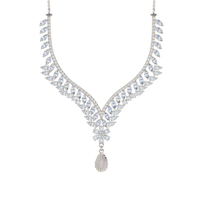 Charmante RKC 18 CT Moissanit-Halskette, 925er Silber, 14 Karat Roségold plattiert, Produktgewicht: 17,00 GM, Höhe: 100,00 mm