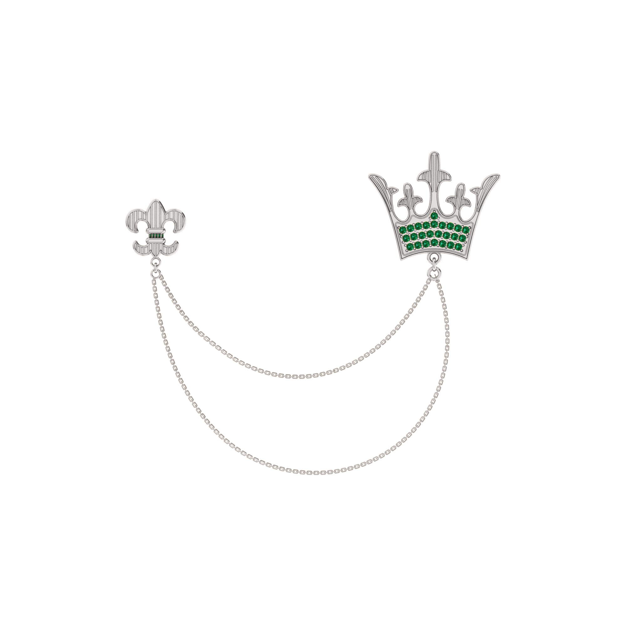 RKC 1,35 Karat 925er Sterlingsilber-Moissanit-Kronenbrosche, 14 Karat Gelbgold vergoldet, Produktgewicht 10,00 g