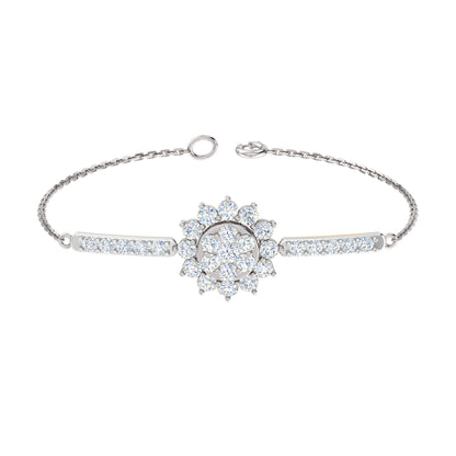 Pietra preziosa RKC in argento sterling 925 da 2,57 CT per bracciale da donna Placcato in oro rosa 14 carati Peso 5,50 GM