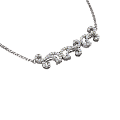 Collana affascinante con moissanite RKC 1.1 CT Argento 925 placcato oro rosa 14k Peso del prodotto 5,50 GM Altezza 11,00 MM
