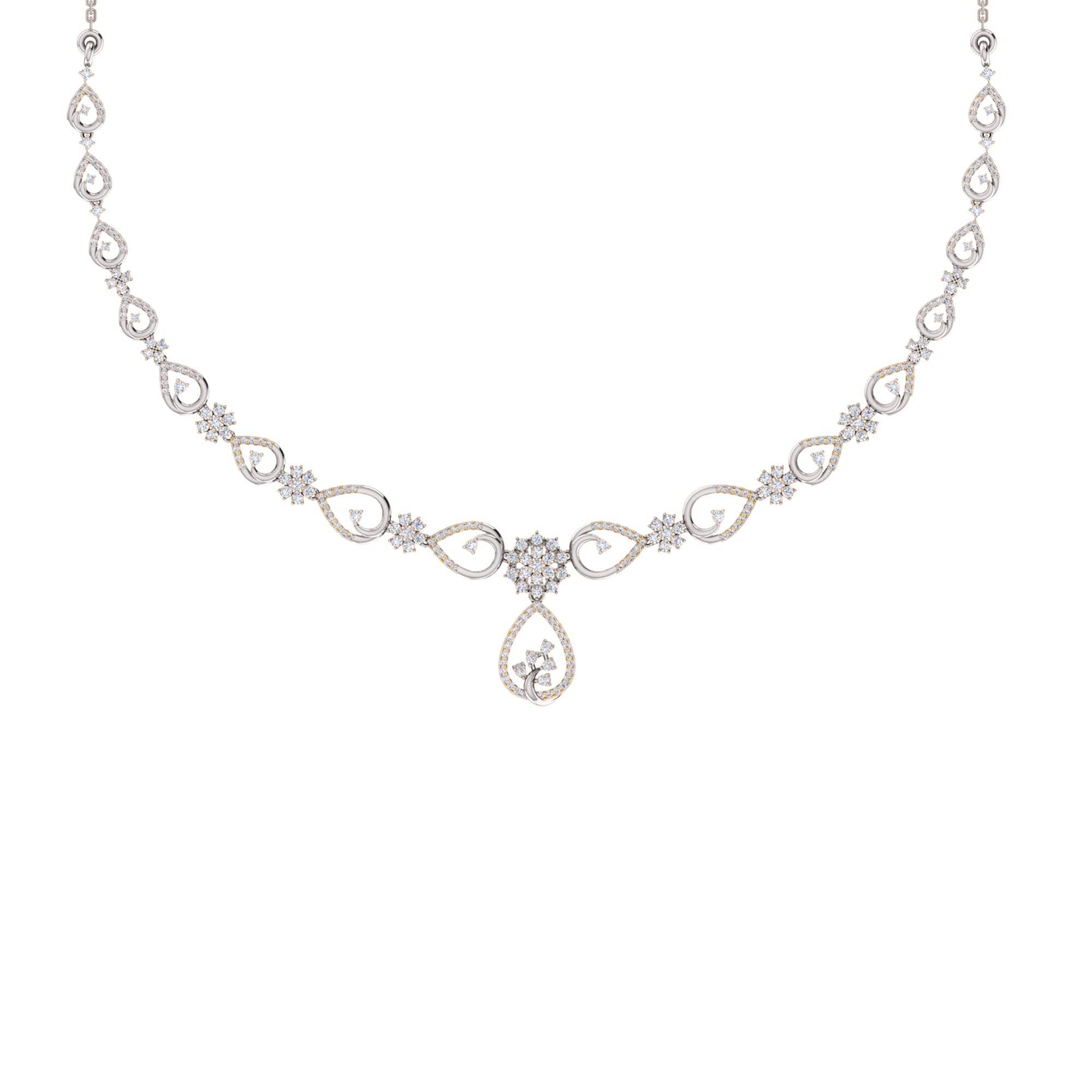Collana affascinante con moissanite RKC 2.7 CT Argento 925 placcato oro rosa 14k Peso del prodotto 13,00 GM