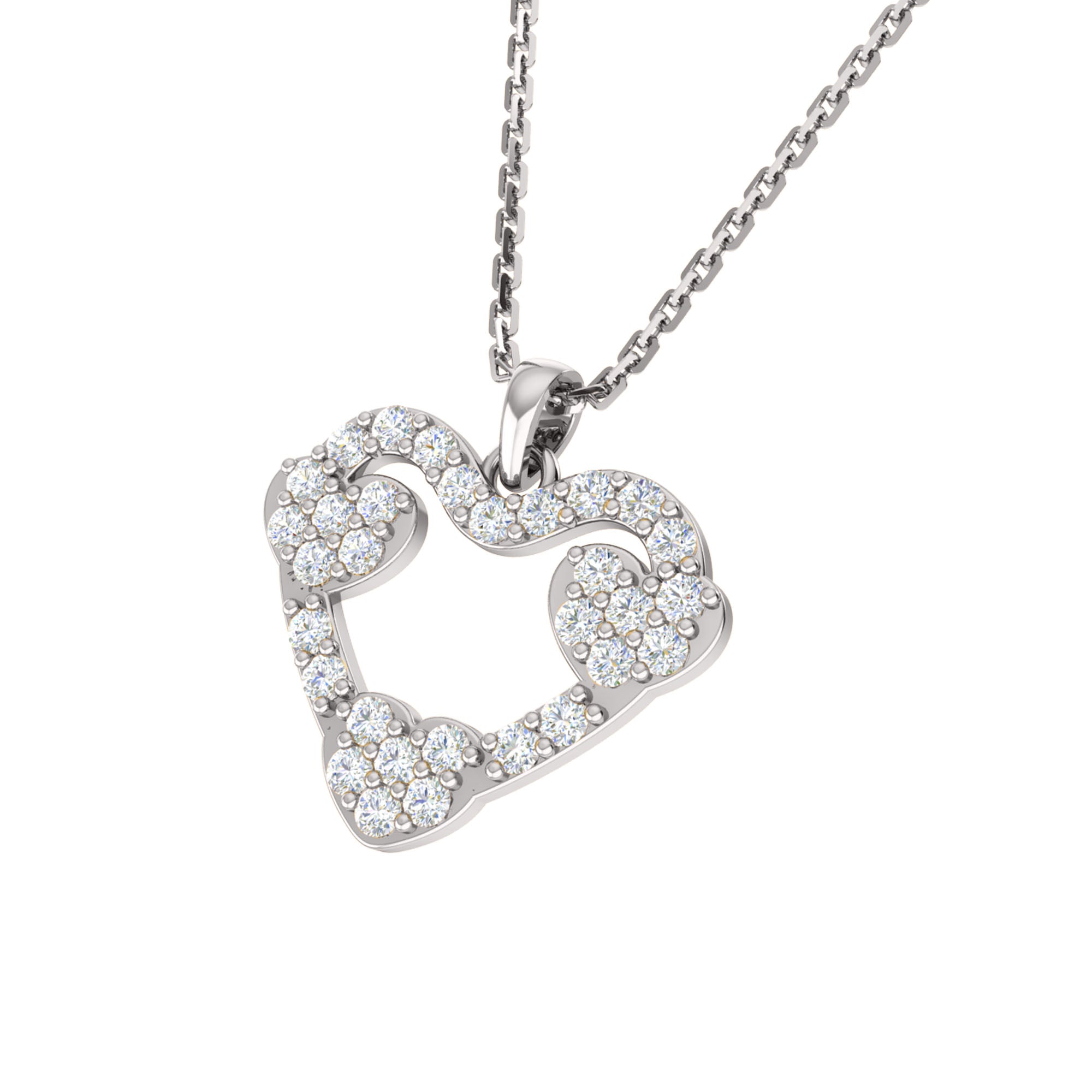RKC 2,00 CT Moissanit-Herzanhänger, 925er Silberschmuck, 14 Karat Roségold vergoldet, Gewicht 4,30 GM, Höhe 17,80 mm