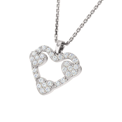 RKC 2,00 CT Moissanit-Herzanhänger, 925er Silberschmuck, 14 Karat Roségold vergoldet, Gewicht 4,30 GM, Höhe 17,80 mm