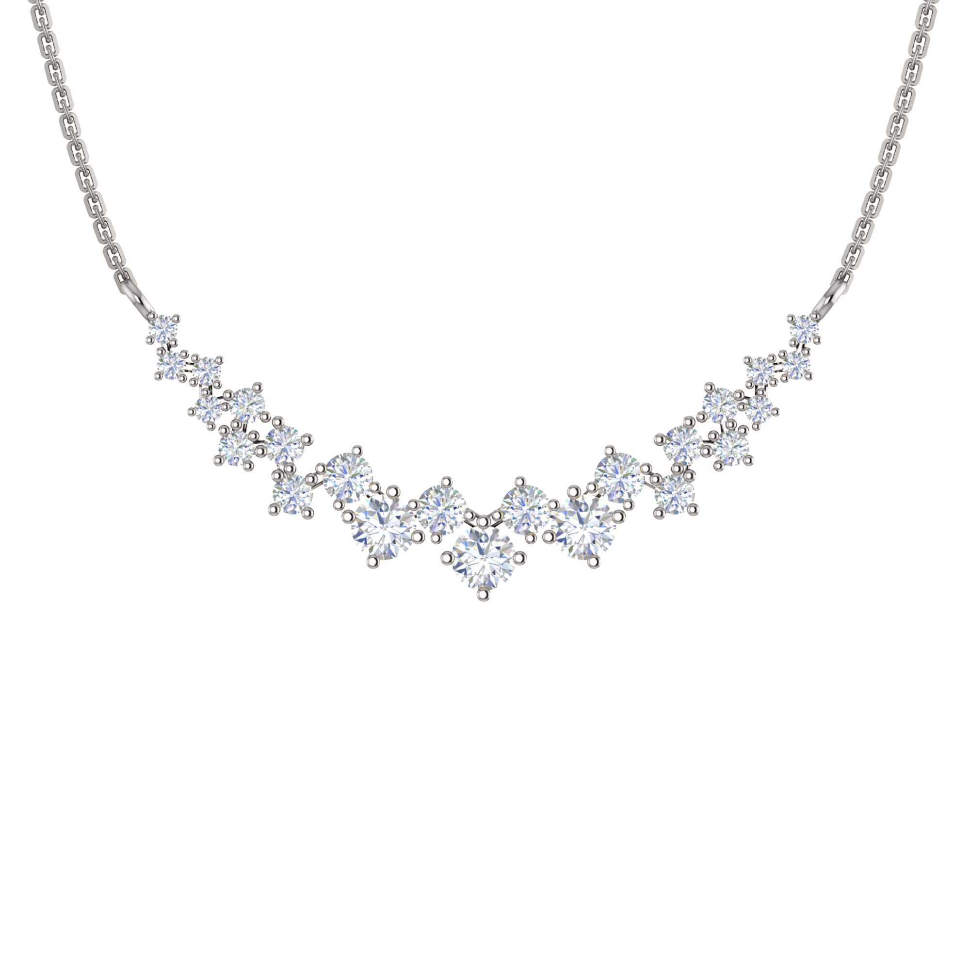 Collana affascinante con moissanite RKC da 10,35 CT Argento 925 placcato oro rosa 14k Peso del prodotto 4,80 GM