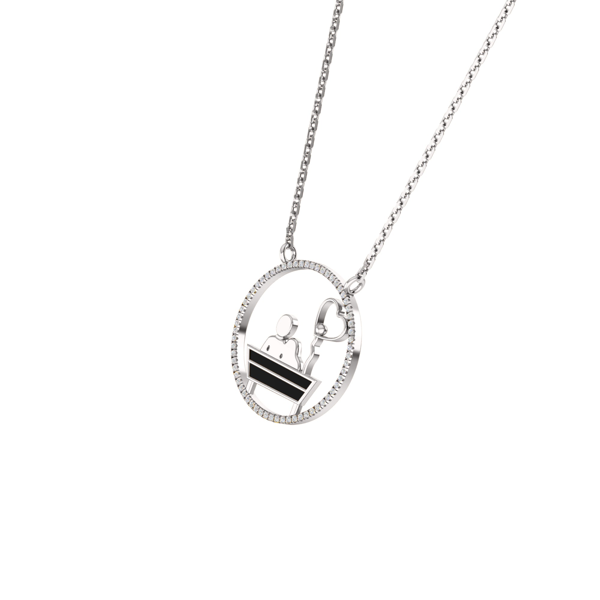 RKC 0,16 Karat Moissanit-Emaille-Anhänger, 925er Silber, Schmuck, 14 Karat Roségold vergoldet, Produktgewicht: 3,80 g, Höhe: 20,00 mm