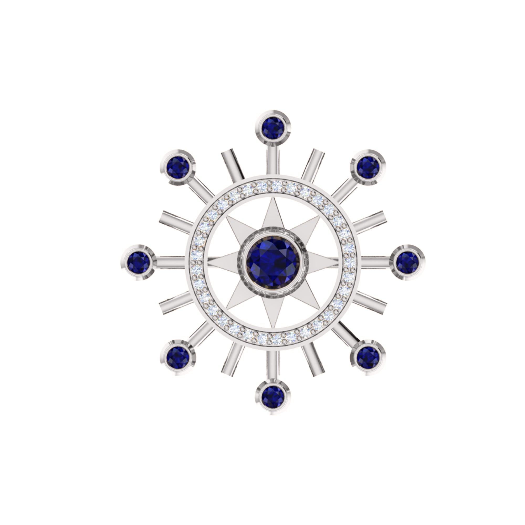 Spilla RKC Moissanite in argento sterling 925 placcata in oro giallo 14 carati Peso del prodotto 1,60 CM Altezza 22,00 MM