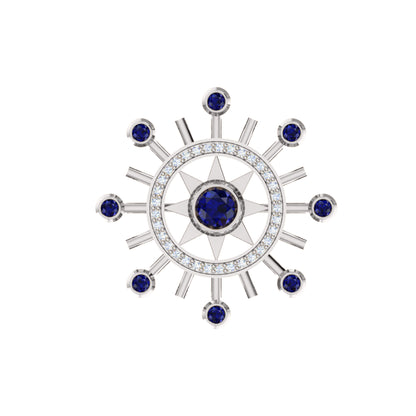 Spilla RKC Moissanite in argento sterling 925 placcata in oro giallo 14 carati Peso del prodotto 1,60 CM Altezza 22,00 MM
