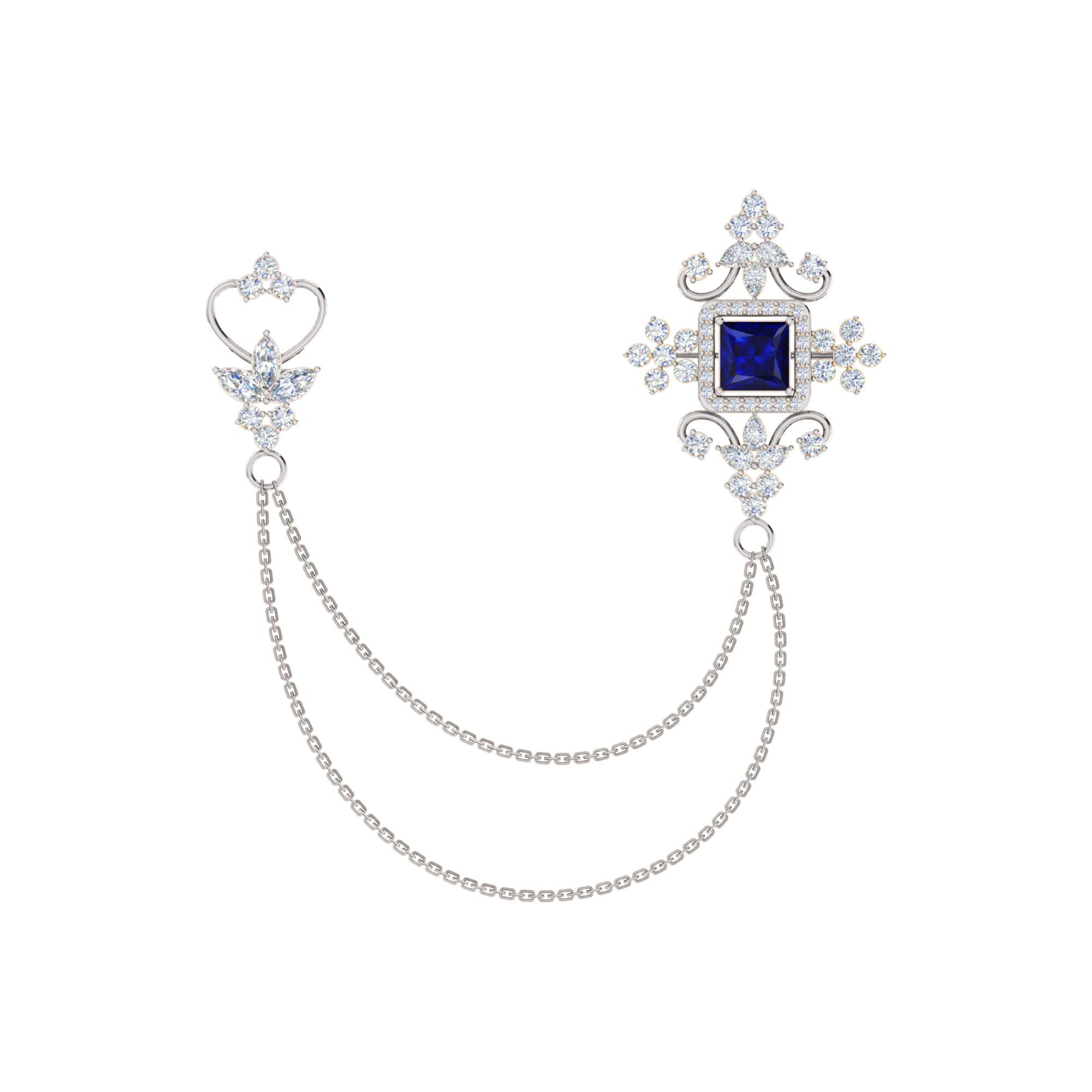 Spilla RKC Moissanite in argento sterling 925, prodotto placcato in oro rosa 14 carati, peso 6,10 GM, altezza 40,50 MM