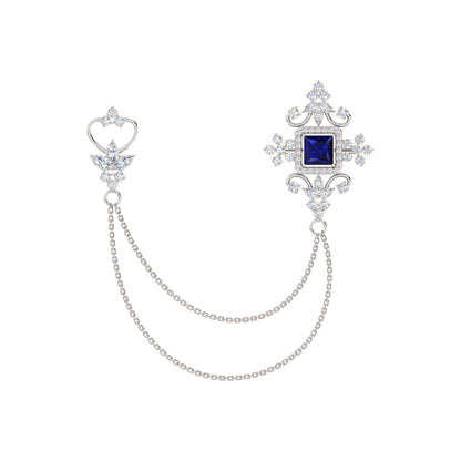Spilla RKC Moissanite in argento sterling 925, prodotto placcato in oro rosa 14 carati, peso 6,10 GM, altezza 40,50 MM