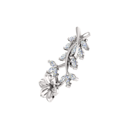Spilla RKC Moissanite in argento sterling 925, placcata in oro rosa 14 carati, peso prodotto 1,60 GM, altezza 22,00 MM