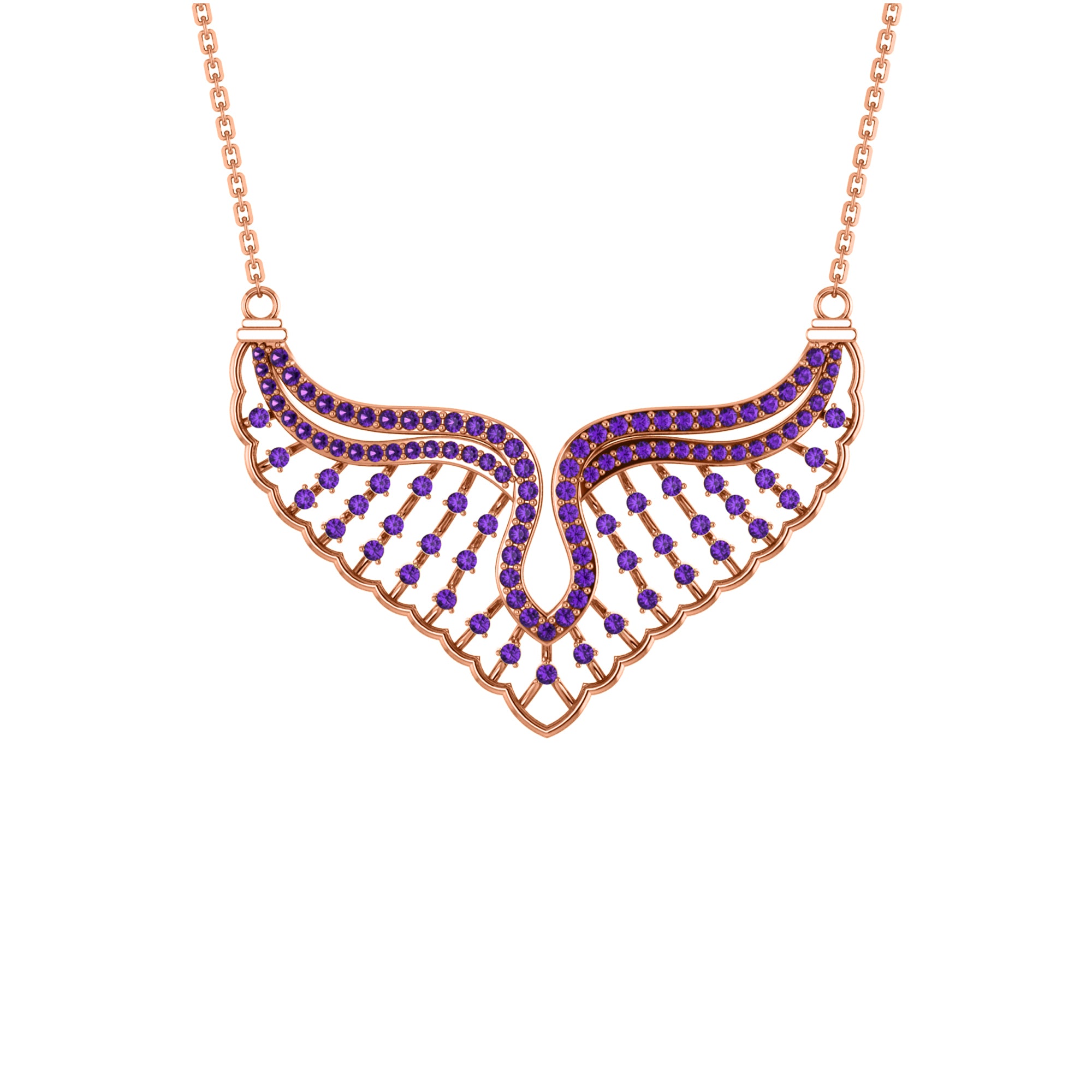 RKC 1,52 CT Moissanit Charmante Halskette 925 Silber 14k Roségold vergoldet Produktgewicht 8,00 GM Höhe 30,00 MM