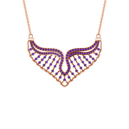 RKC 1,52 CT Moissanit Charmante Halskette 925 Silber 14k Roségold vergoldet Produktgewicht 8,00 GM Höhe 30,00 MM