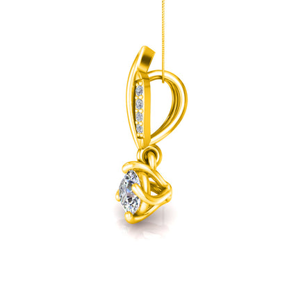 RKC 925 Sterling Silber Solitär-Blumen-Moissanit-Anhänger mit vier Zinken, 14 Karat Weißgold vergoldet