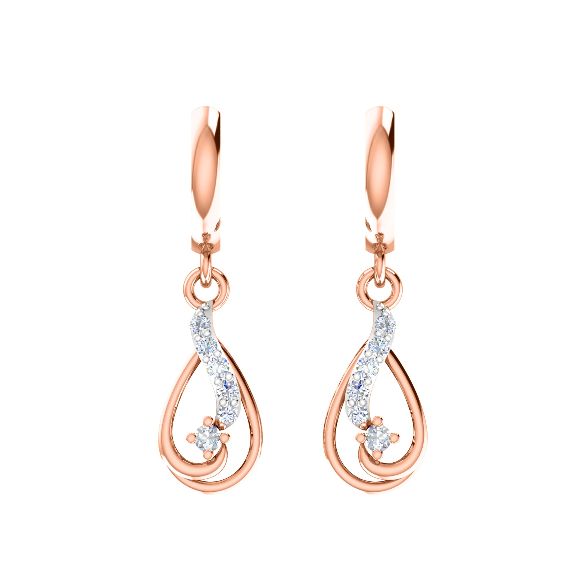 Ciondolo in moissanite da 0,40 ct in argento dorato RKC 925 con peso di 3,60 g e orecchino da 2,30 g con placcatura in oro giallo 14 carati