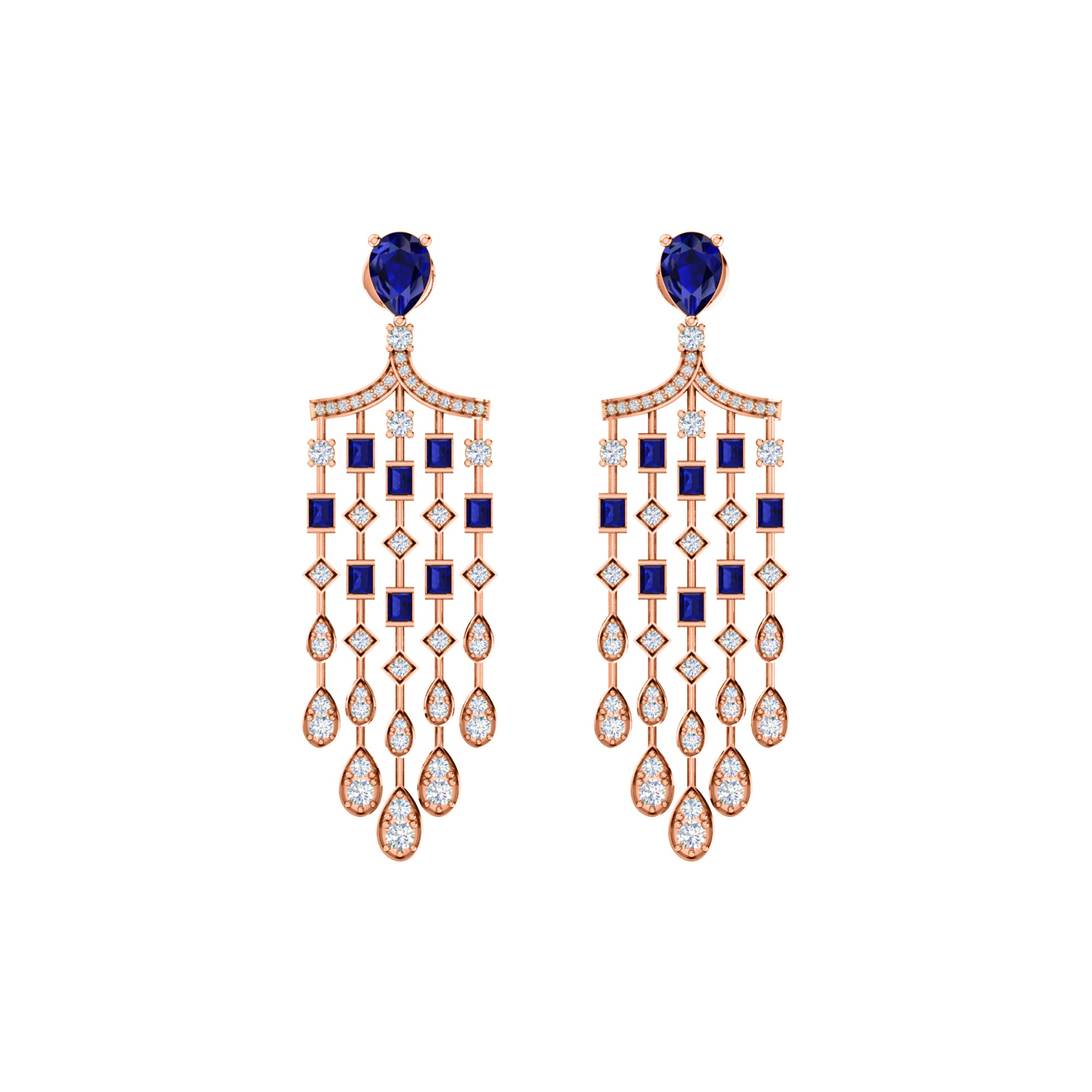 Orecchino da donna con pendente Halo in argento sterling RKC 925, oro giallo 14k, peso 8,00 GM, altezza 51,00 mm