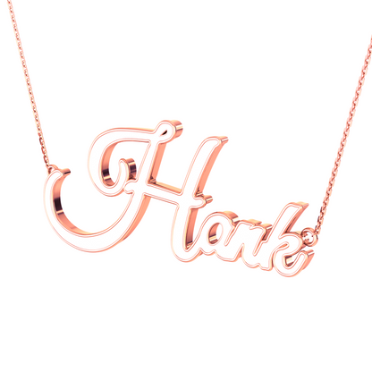 RKC Customize Name Pendant Necklace 14k White Gold Plated 925 Silver Birthday Gift