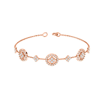 Bracciale da donna in argento sterling RKC 925 con moissanite da 1,56 ct, placcato in oro rosa 14 carati, peso 5,85 g