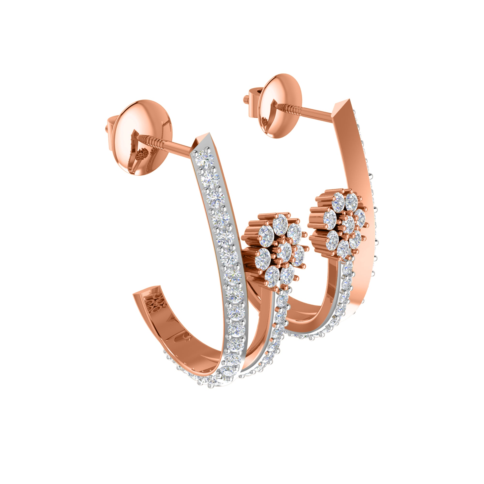 RKC 925 Sterling Silber Hoops & Huggies Ohrring Damenohrring 14 Karat Gelbgold über 3,20 WT, Höhe 20,00 mm