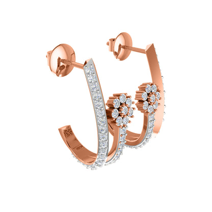 RKC 925 Sterling Silber Hoops & Huggies Ohrring Damenohrring 14 Karat Gelbgold über 3,20 WT, Höhe 20,00 mm
