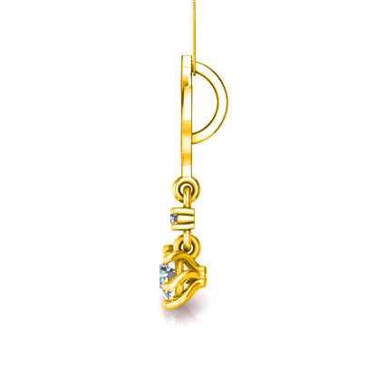 Ciondolo in moissanite da 0,27 ct con due pietre in argento con finitura in oro bianco RKC, regalo per lei, altezza 20,00 mm, peso 2,6 g