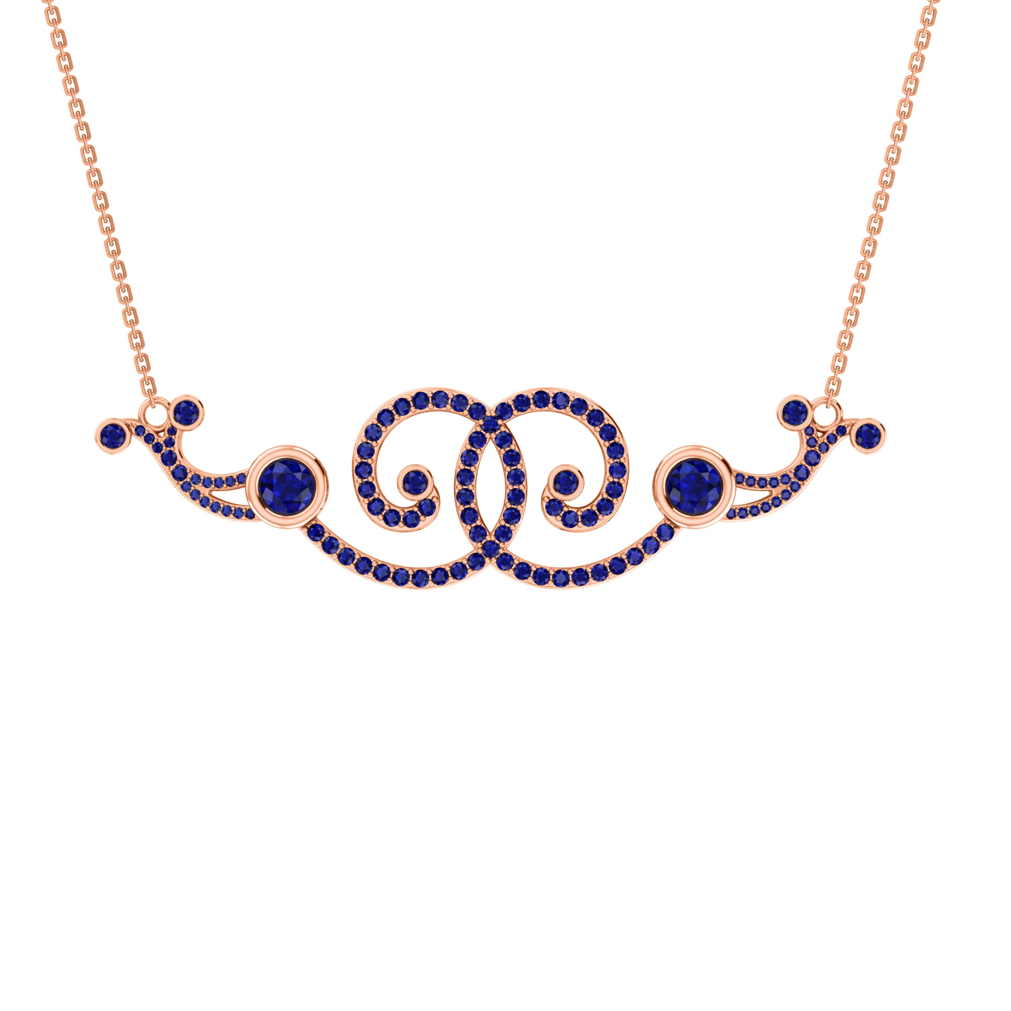RKC 2,6 CT Moissanit Charm Halskette 925 Silber 14k Roségold vergoldet Produktgewicht 9,00 GM Höhe 18,00 MM