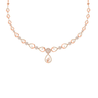 Collana affascinante con moissanite RKC 2.7 CT Argento 925 placcato oro rosa 14k Peso del prodotto 13,00 GM