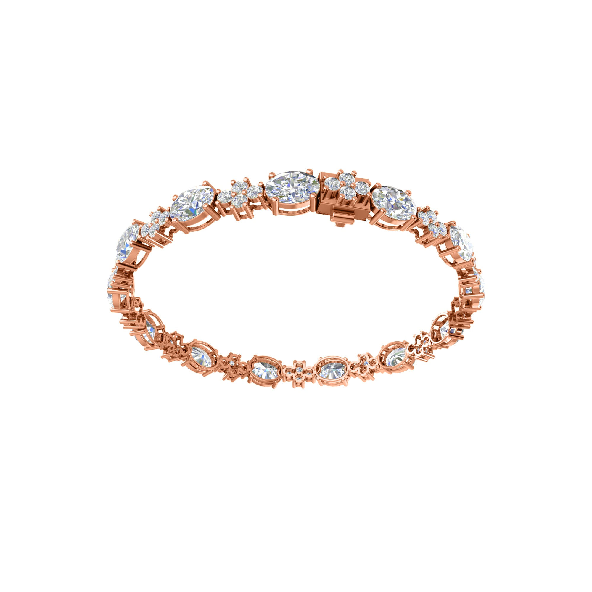 RKC 925 Sterling Silwer 19.37 CT Moissanite vir Vroue-armband 14K Geelvergulde Gewig 14.00 GM