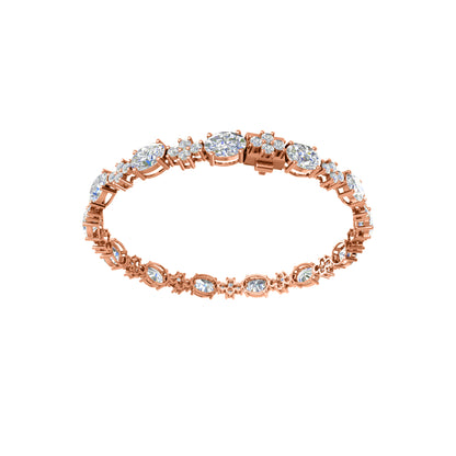 RKC 925 Sterling Silwer 19.37 CT Moissanite vir Vroue-armband 14K Geelvergulde Gewig 14.00 GM