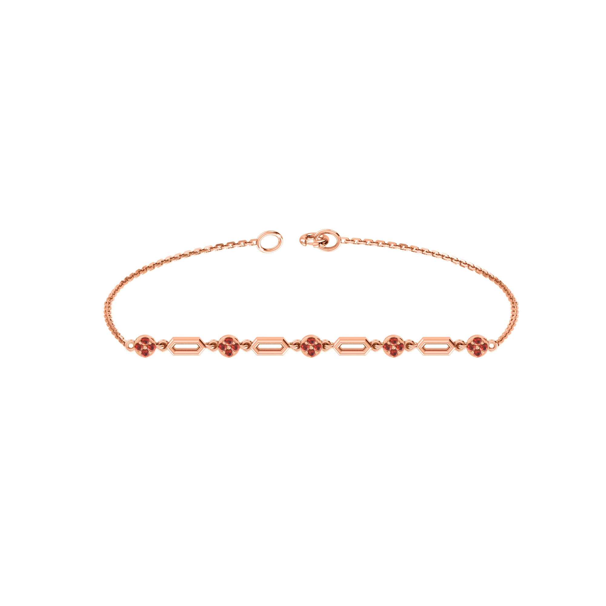RKC 925 Sterling Silber 0,3 CT Edelstein für Damenarmband, 14 Karat Roségold vergoldet, Gewicht 3,70 GM