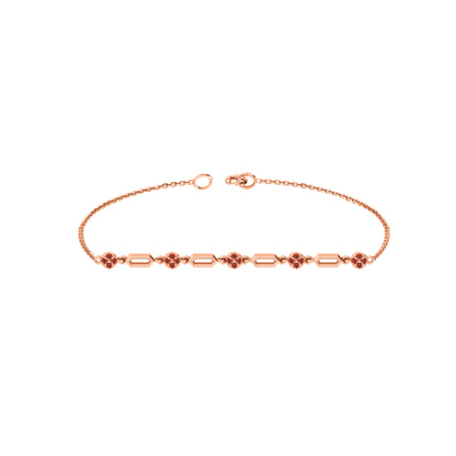 RKC 925 Sterling Silber 0,3 CT Edelstein für Damenarmband, 14 Karat Roségold vergoldet, Gewicht 3,70 GM