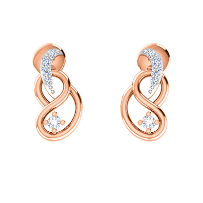 RKC 925 Silber Golden Gesamtgewicht 0,31 Karat Moissanit-Anhänger, Gewicht 3,50 g und Gewicht Ohrring 1,80 g, besetzt mit 14 Karat Roségold plattiert