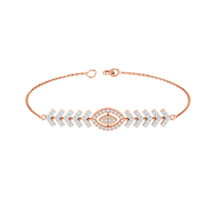 Pietra preziosa RKC in argento sterling 925 da 1,1 CT per bracciale da donna Placcato in oro giallo 14 carati Peso 6,00 GM