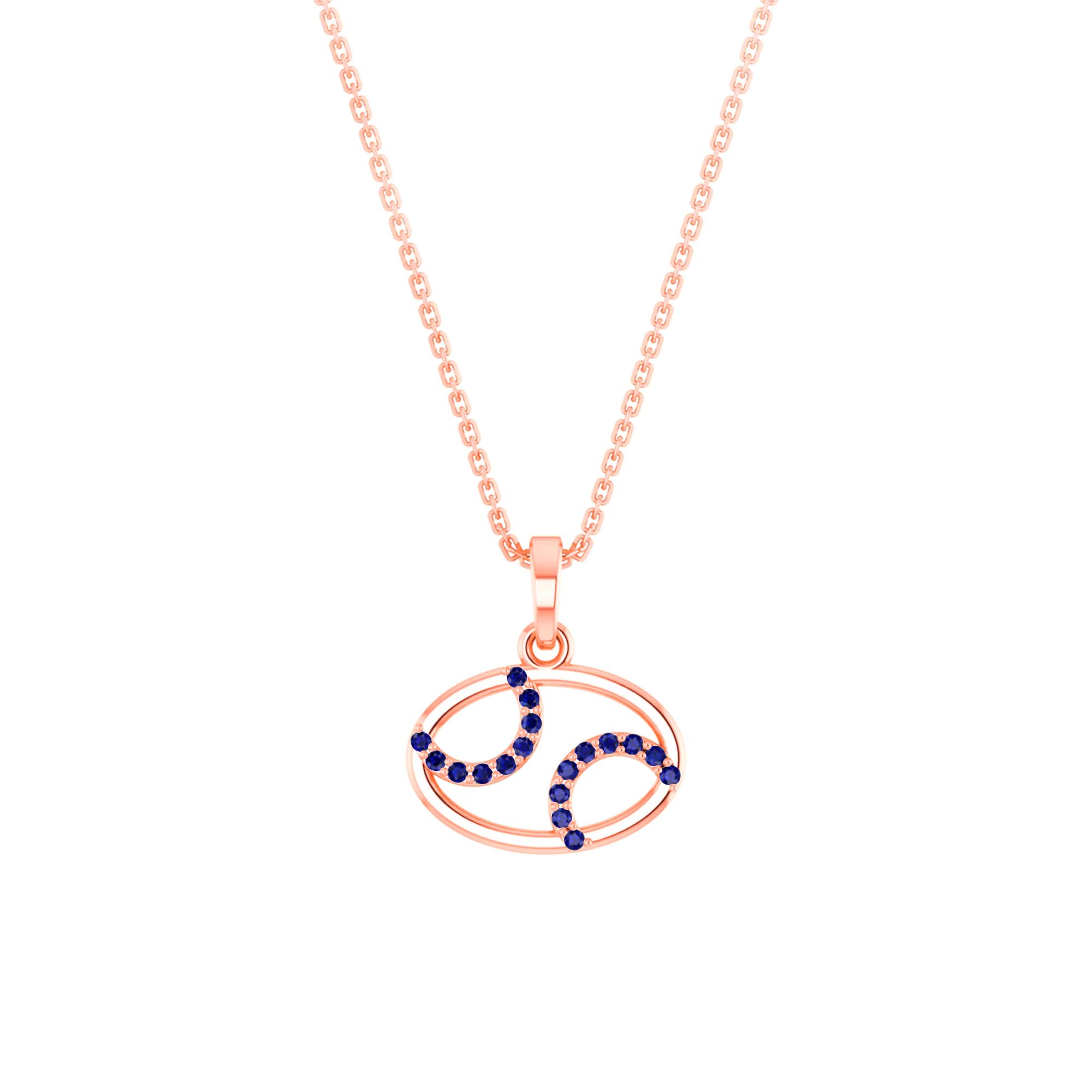 RKC Rose Gold Oval Shape Charming Pendant With Chain