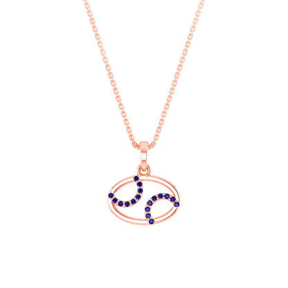 RKC Rose Gold Oval Shape Charming Pendant With Chain