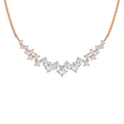 Collana affascinante con moissanite RKC da 10,35 CT Argento 925 placcato oro rosa 14k Peso del prodotto 4,80 GM