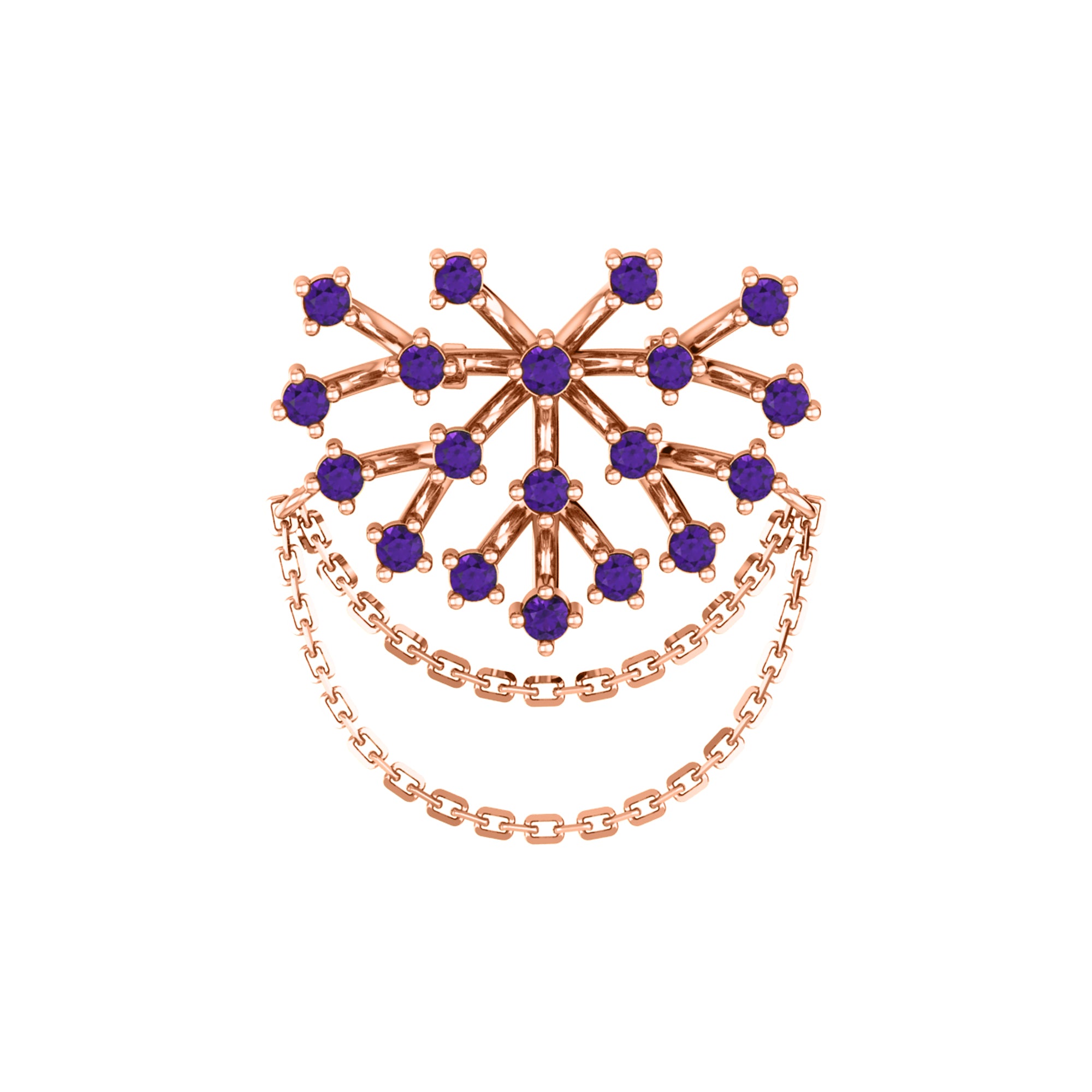 Spilla RKC Moissanite in argento sterling 925 placcata in oro giallo 14 carati Peso del prodotto 3,00 GM Altezza 23,00 MM